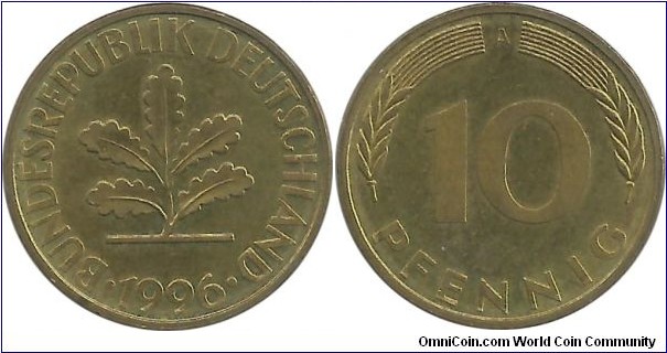 Germany-BRD 10 Pfennig 1996A