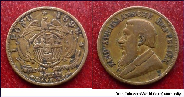 1896 South Africa 1 Pond Token Gaming Token?)