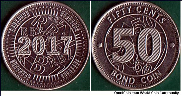 Zimbabwe 2017 50 Cents.

Bond Coin.