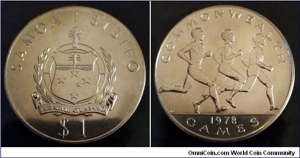 Samoa 1 tala.
1978, Commonwealth Games, Edmonton. 
Mintage: 7.710 pcs.

