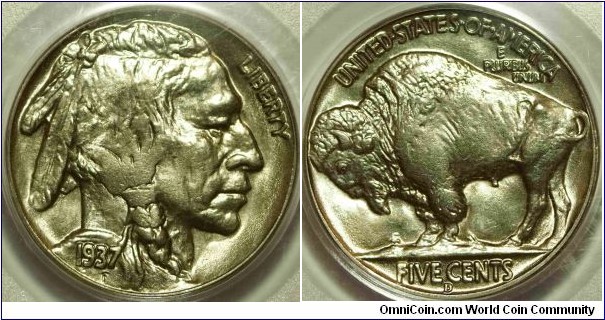 PCGS MS65 1937-D BUFFALO NICKEL