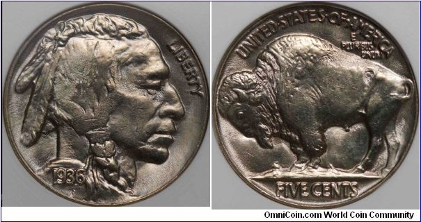 ANACS MS64 1936 BUFFALO NICKEL