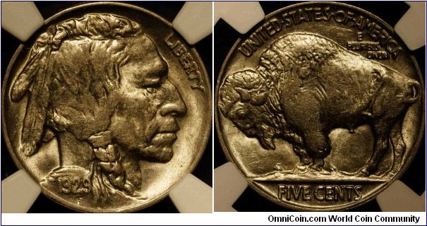 NGC AU58 1929 BUFFALO NICKEL