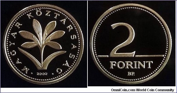 Hungary 2 forint.
2002, Proof. Mintage: 3.000 pcs.