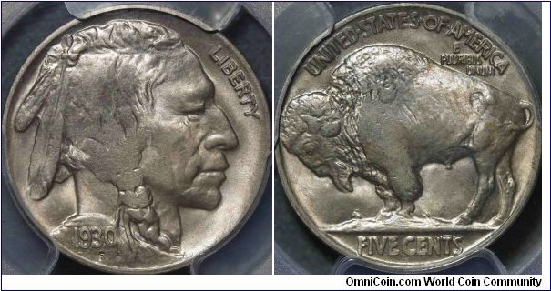 PCGS MS64 1930 BUFFALO NICKEL