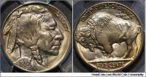 PCGS MS65 1937-S BUFFALO NICKEL