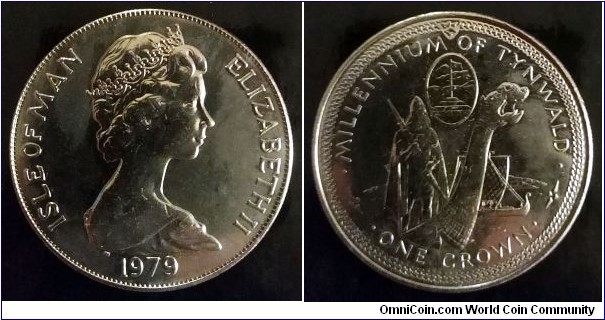 Isle of Man 1 crown.
1979, Tynwald Millenium - 11th and 12th centuries.