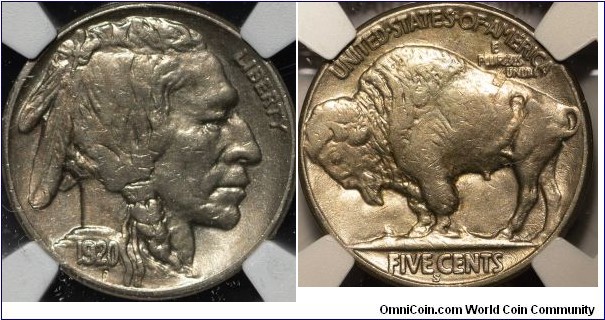 NGC AU Details 1920-S BUFFALO NICKEL 