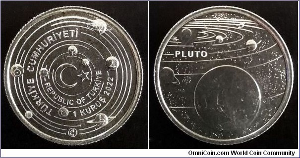 Turkey 1 kurus. 2022, Solar System - Pluto