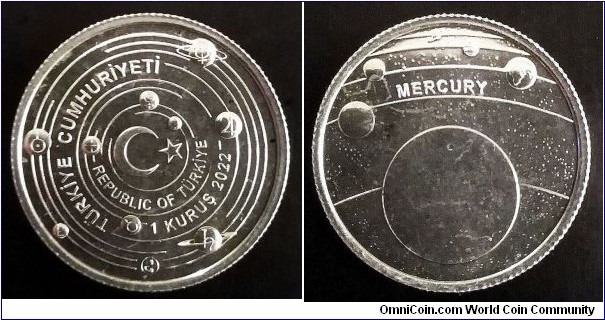 Turkey 1 kurus. 2022, Solar System - Mercury