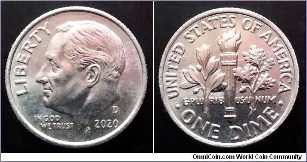 2020 D Roosevelt dime