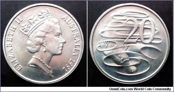 Australia 20 cents from 1991 coin set.