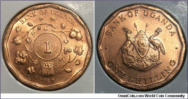 1 Shilling (Republic of Uganda // Copper plated Steel) 