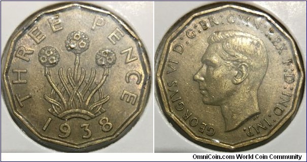 3 Pence (United Kingdom / King George VI // Nickel Brass) 