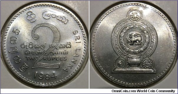 2 Rupees (Democratic Socialist Republic of Sri Lanka // Copper-Nickel) 