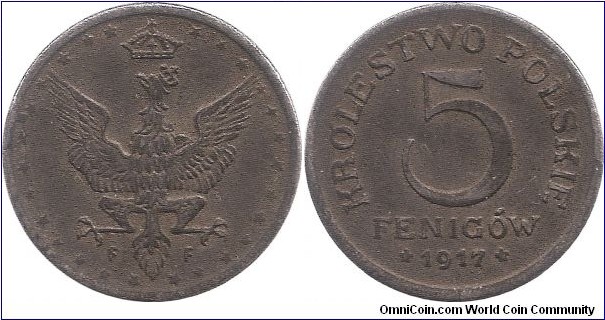 5 Fenigow 1917 Stuttgart Mint