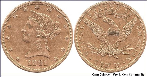 10 Dollars 1881 USA