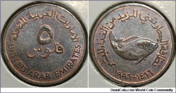 5 Fils (United Arab Emirates / FAO // Bronze 2.2g) 