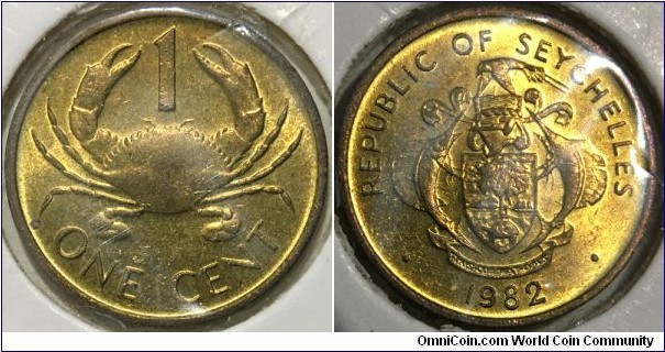 1 Cent (Republic of Seychelles // Brass 1.3g / Mintage: 500.000 pcs) 
