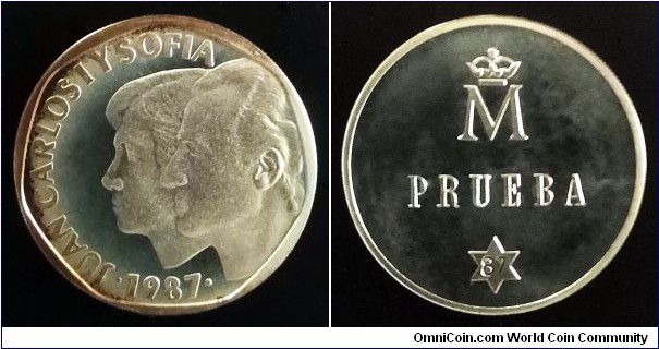Spain 500 pesetas. 1987, Prueba (Pattern) Ag 925. Weight; 12,5g. Diameter; 28mm.