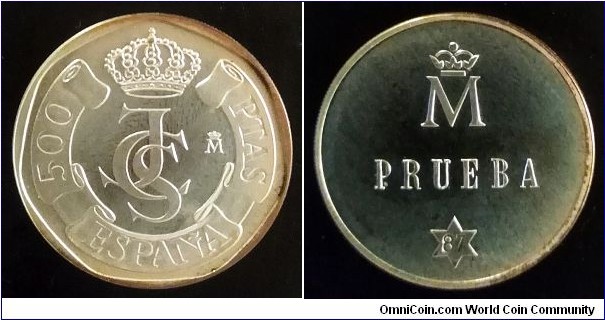 Spain 500 pesetas. 1987, Prueba (Pattern) Ag 925. Weight; 12,5g. Diameter; 28mm.