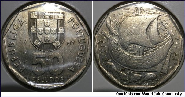 50 Escudos (3rd Portuguese Republic // Copper-Nickel)