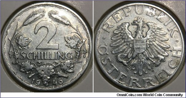 2 Schilling (2nd Republic of Austria // Aluminium-Magnesium) 