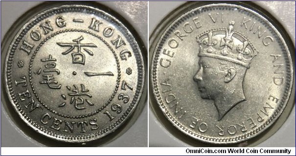 10 Cents (British Crown colony / King George VI // Nickel 4.5g) 