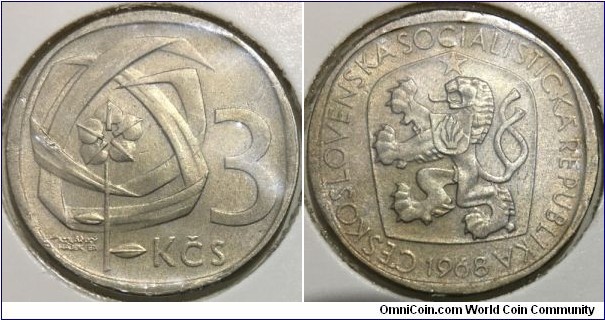 3 Koruny (Czechoslovak Socialist Republic // Copper-Nickel)