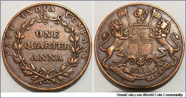 1/4 Anna (East India Company / British India / King William IV // Copper 6.48g) 