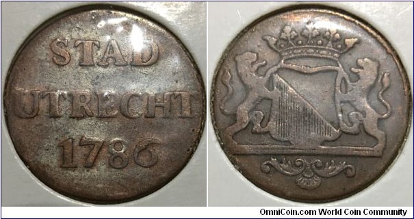 1 Duit (Republic of the Seven United Netherlands / Lordship of Utrecht // Copper 2.84g)