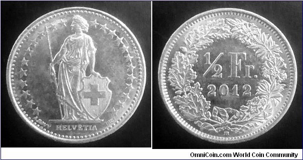 Switzerland 1/2 franc. 2012 B