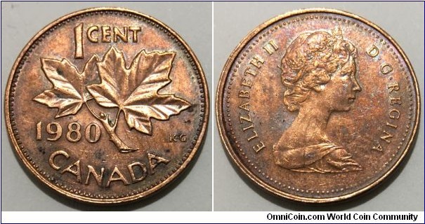 1 Cent (Commonwealth - Federal State of Canada / Queen Elizabeth II // Bronze 2.8g) 