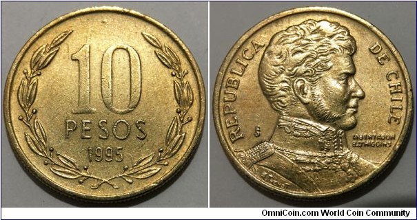10 Pesos (Republic of Chile // Copper-Aluminium-Nickel) 