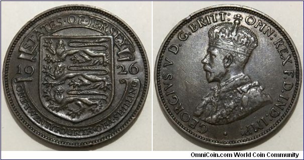 ¹⁄24 Shilling (Bailiwick of Jersey - British Crown Dependencies / King George V // Bronze 5.6g / Mintage: 120.000 pcs)
