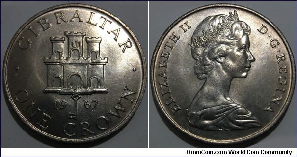 1 Crown (Gibraltar - British Overseas Territory / Queen Elizabeth II // Copper-Nickel / Mintage: 120.000 pcs) 