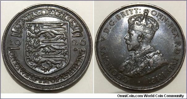 ¹⁄12 Shilling (Bailiwick of Jersey - British Crown Dependencies / King George V // Bronze 9.5g / Low Mintage: 82.800 pcs)