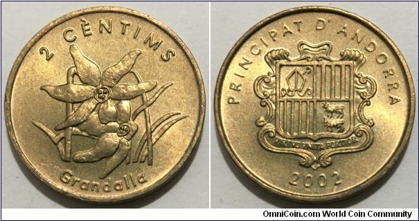 2 Centims (Principality of Andorra / Bishop Joan Marti i Alanis / Grandalla 