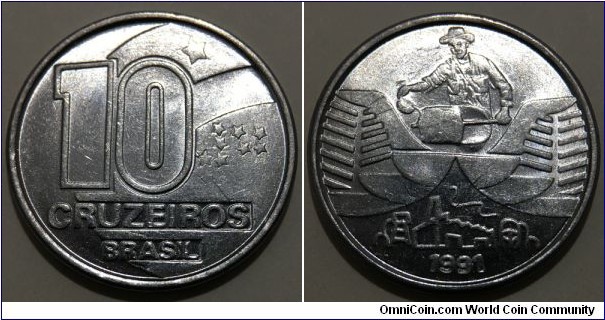 10 Cruzeiros (Federative Republic of Brazil // Stainless Steel)