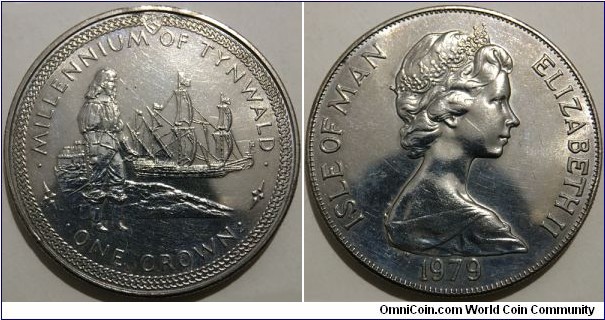 1 Crown (Isle of Man - British Crown Dependency / Queen Elizabeth II / 1000th Anniversary of Tynwald // Copper-Nickel / Low Mintage: 100.000 pcs) 