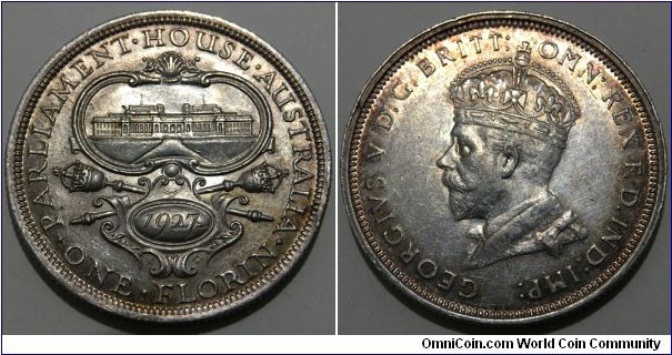 1 Florin / 2 Shillings (British Empire / Commonwealth of Australia / King George V / Commemorative issue - Opening of old Parliament House // SILVER 0.925 / 11.31g / ⌀28.5mm) 