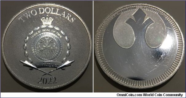 2 Dollars (Niue - Associated state of New Zealand / Queen Elizabeth II / Series: Star Wars - Rebel Alliance // SILVER 0.999 / 31.1g / ⌀39mm / Thickness 2.98mm / Low Mintage: 25.000 pcs / Reverse PROOF)