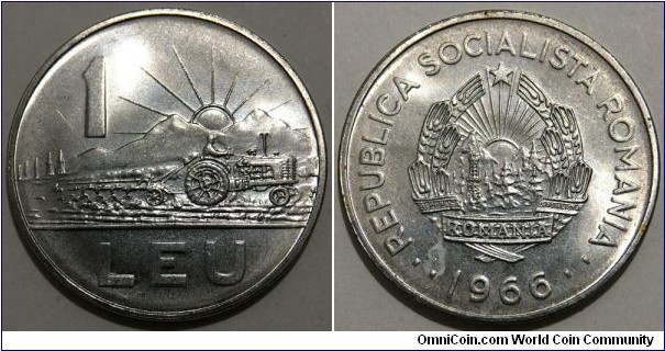 1 Leu (Socialist Republic of Romania // Nickel clad Steel /3) 