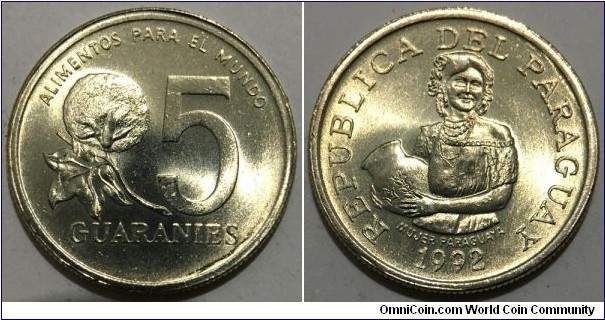 5 Guaranies (Republic of Paraguay / FAO // Nickel Brass) 