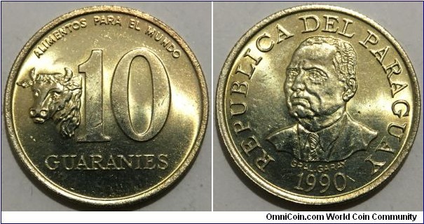 10 Guaranies (Republic of Paraguay / FAO // Nickel Brass) 