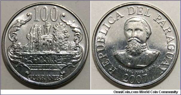 100 Guaranies (Republic of Paraguay // Nickel-Steel) 