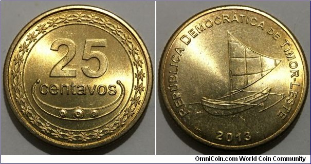 25 Centavos (Democratic Republic of Timor-Leste // Nickel Brass) 