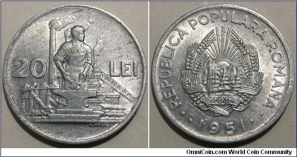 20 Lei (People's Republic of Romania // Aluminium) 