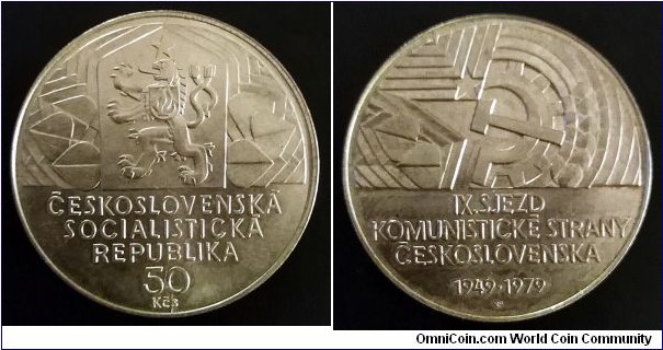 Czechoslovakia 50 korun. 1979, 30th Anniversary of 9th Communist Party Congress. Ag 700. Weight; 13g. Diameter; 31mm. Mintage: 94.000 pcs. Second piece in my collection.