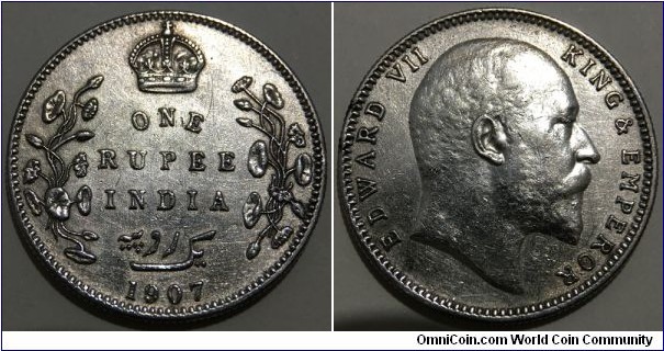 1 Rupee (British India / King Edward VII // SILVER 0.917 / 11.66g / ⌀30.6mm) 